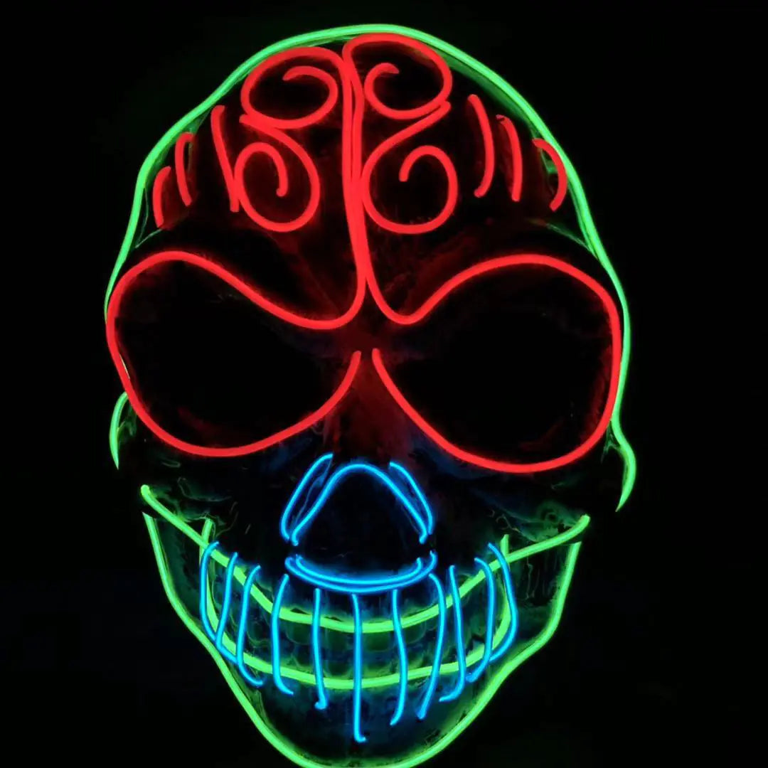 Spookyglo™ Skull Mask with Three-Color Light for Halloween