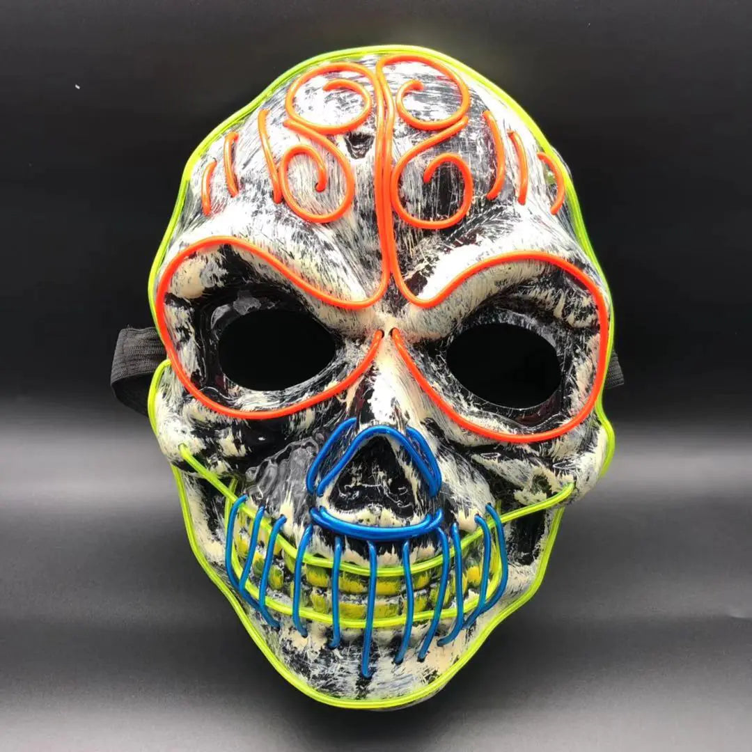Spookyglo™ Skull Mask with Three-Color Light for Halloween