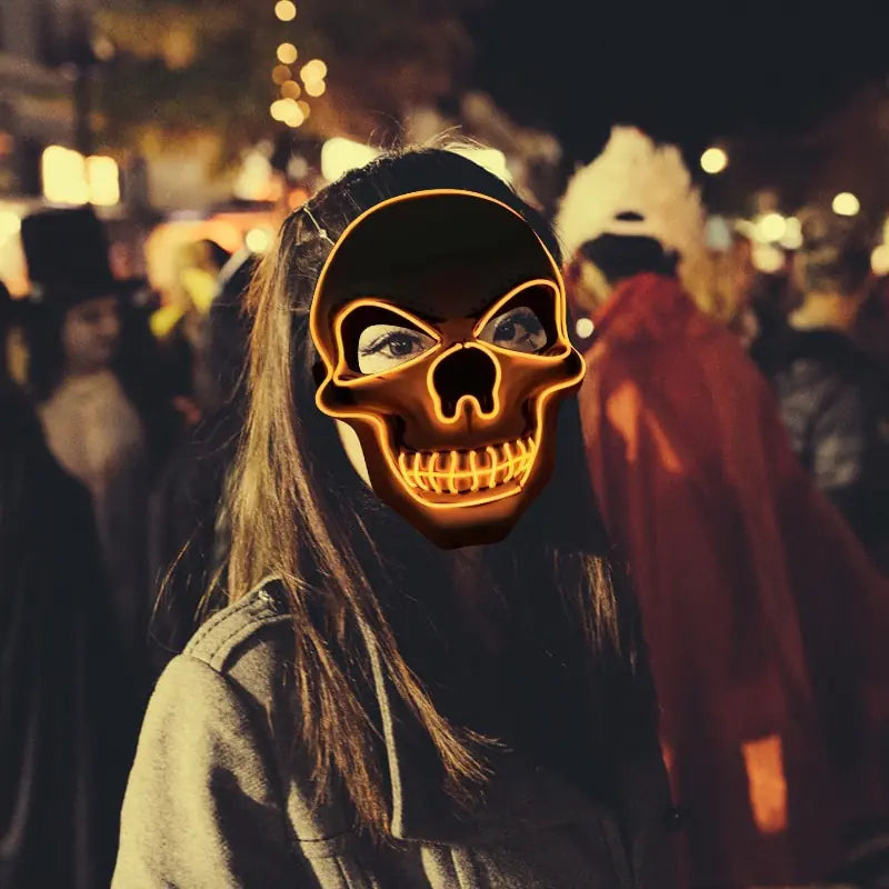 Spookyglo™ LED Glow Skull Mask for Halloween Party