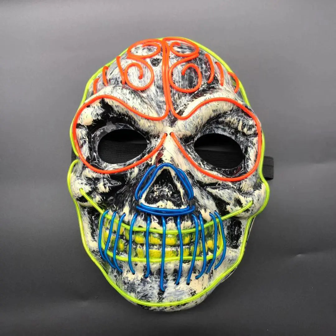 Spookyglo™ Skull Mask with Three-Color Light for Halloween
