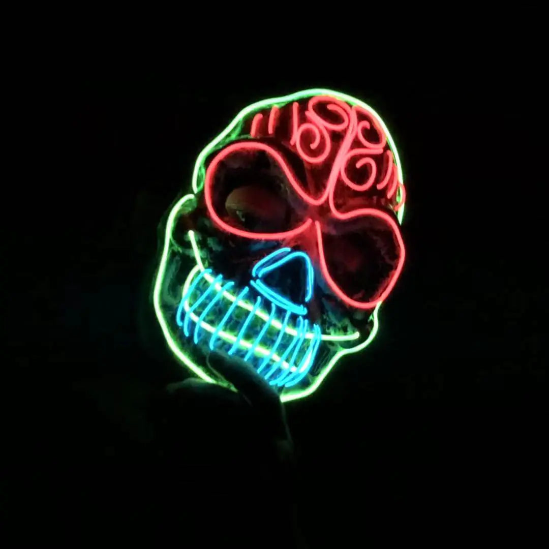 Spookyglo™ Skull Mask with Three-Color Light for Halloween