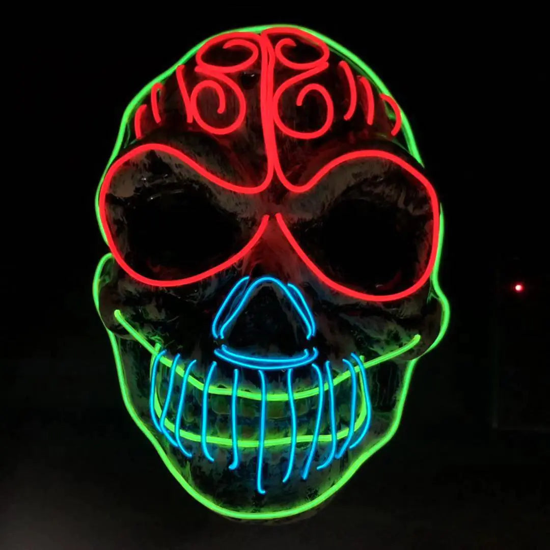Spookyglo™ Skull Mask with Three-Color Light for Halloween