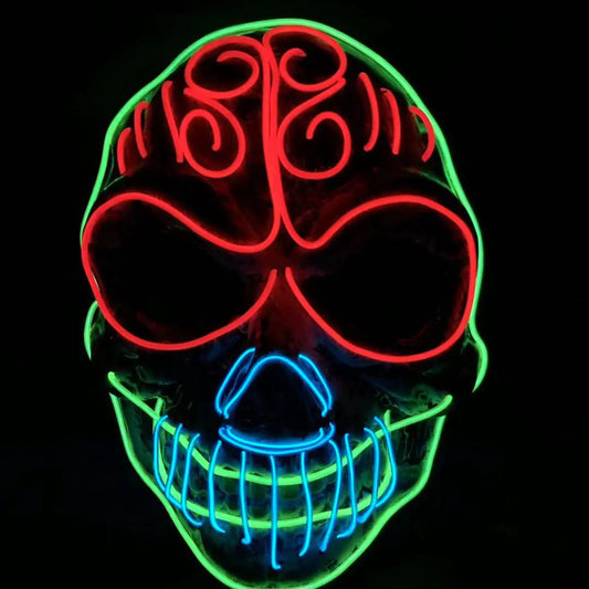 Spookyglo™ Skull Mask with Three-Color Light for Halloween