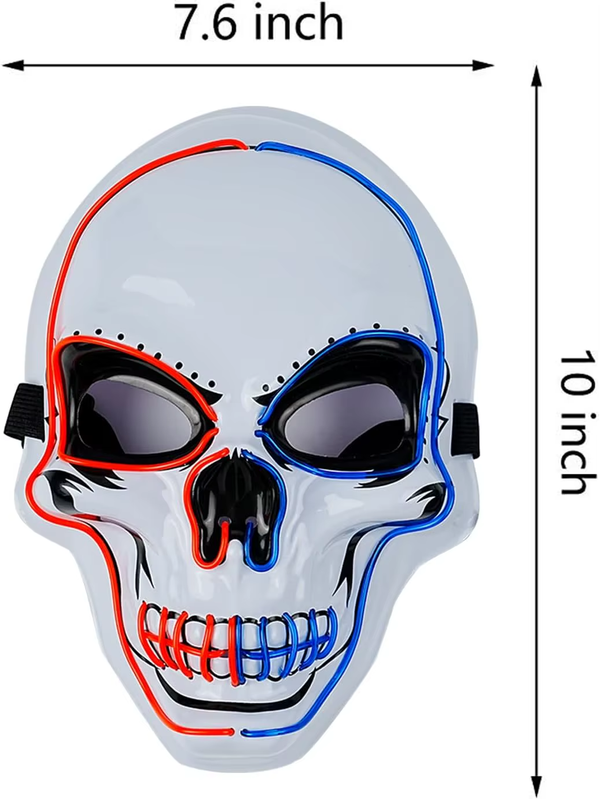 Oceanwings Halloween Mask LED Light up Costumes Scary Mask for Party Supplies Favor