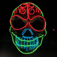 Spookyglo™ Skull Mask with Three-Color Light for Halloween